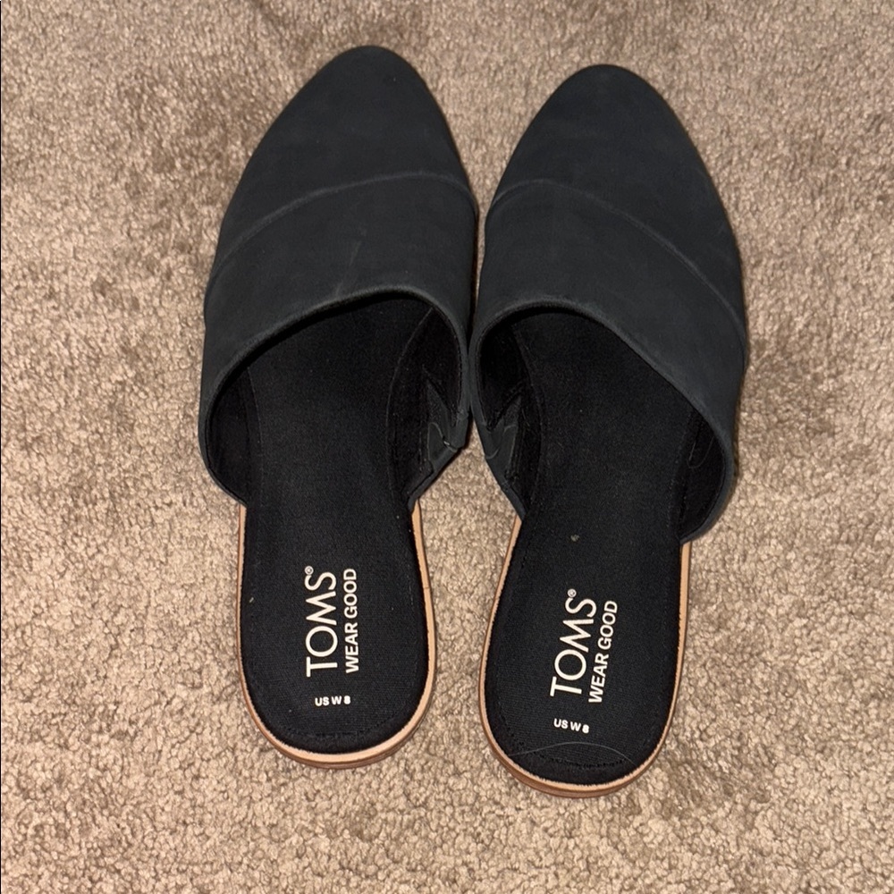 Toms Black Mules Comfortable Slip-On Shoes